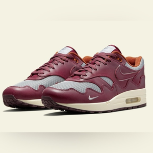 NIKE- Patta Air Max 1 - Rush Maroon‎ Men’s size 8.5